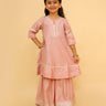 Rosé Radiance Girls Silk Anarkali Sharara Set - KES - RA - BRZBG - 0 - 6