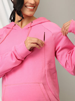 Ros√© Reverie maternity and Nursing Hoodie Sweatshirt - MNSWT - SD - RSRV - S