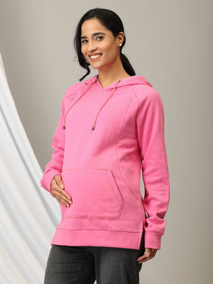 Ros√© Reverie maternity and Nursing Hoodie Sweatshirt - MNSWT - SD - RSRV - S