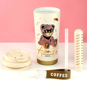 RoseGold Ted Stainless Steel premium Insulated Detox Infuser Bottle with Tea and Fruit Infuser attachment, 520ml - Back To School