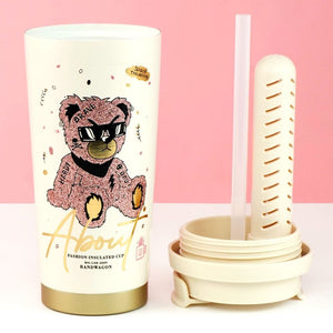 RoseGold Ted Stainless Steel premium Insulated Detox Infuser Bottle with Tea and Fruit Infuser attachment, 520ml - Back To School