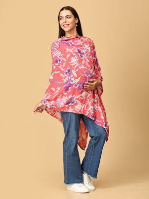 Rosy Bloom Nursing Cover And Top - Multi Nursing Cover