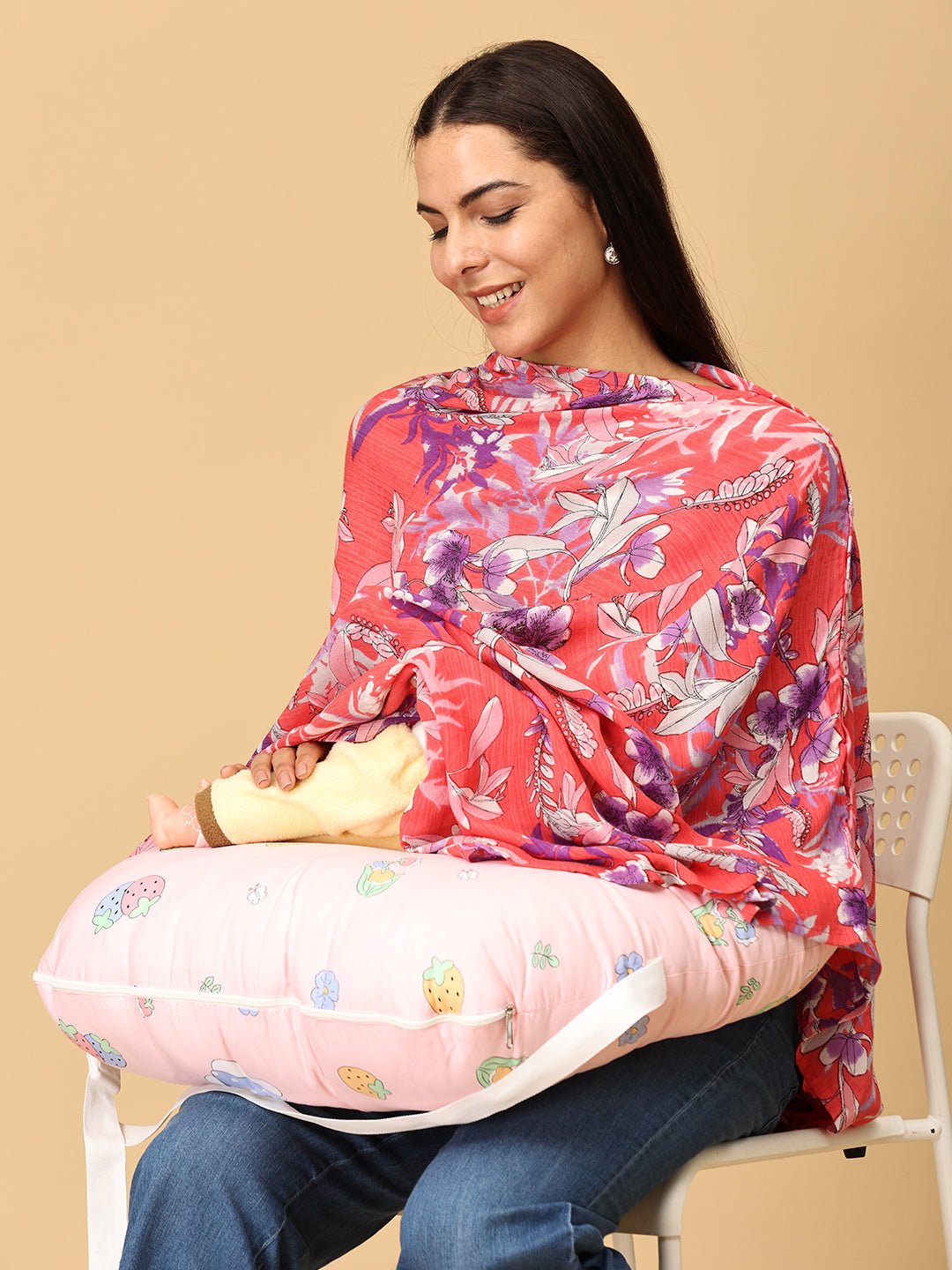 Rosy Bloom Nursing Cover And Top - NURC - SD - RSYBM