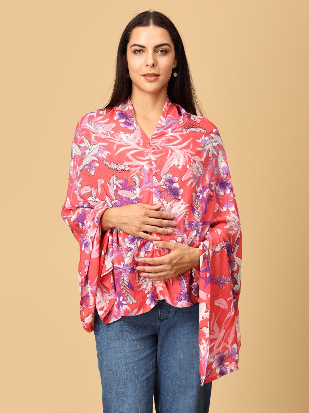 Rosy Bloom Nursing Cover And Top - NURC - SD - RSYBM