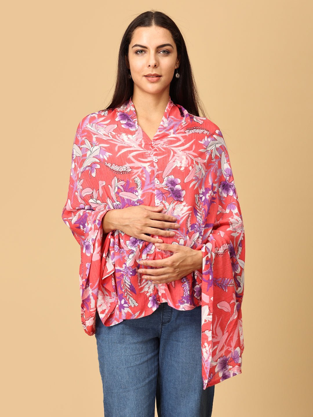Rosy Bloom Nursing Cover And Top - NURC - SD - RSYBM