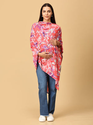 Rosy Bloom Nursing Cover And Top - Multi Nursing Cover