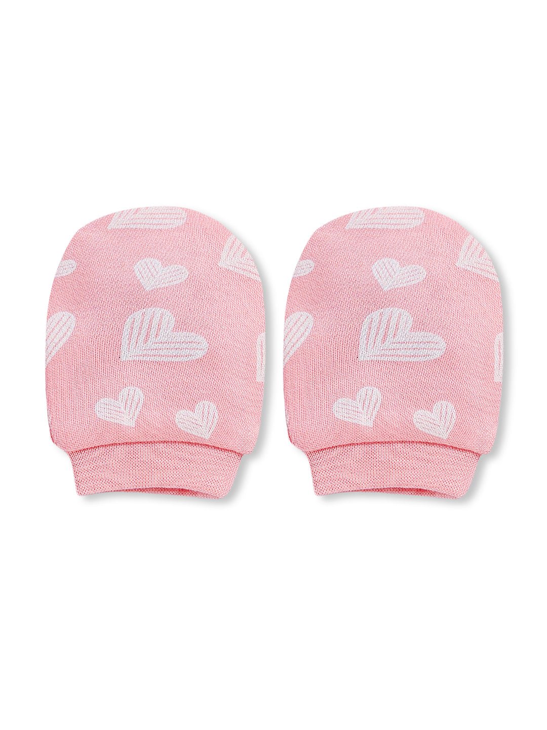 Rosy Hearts - Mittens, Booties and Cap set - MBC - RSYHR