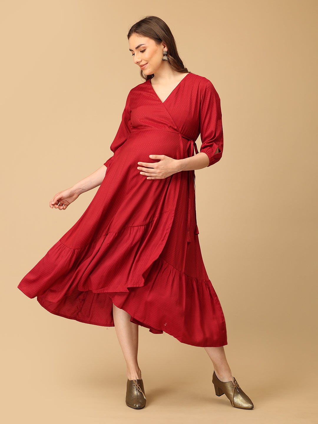 Rouge - a Twist Maternity Wrap Dress - DRS - SK - ROGAT - S