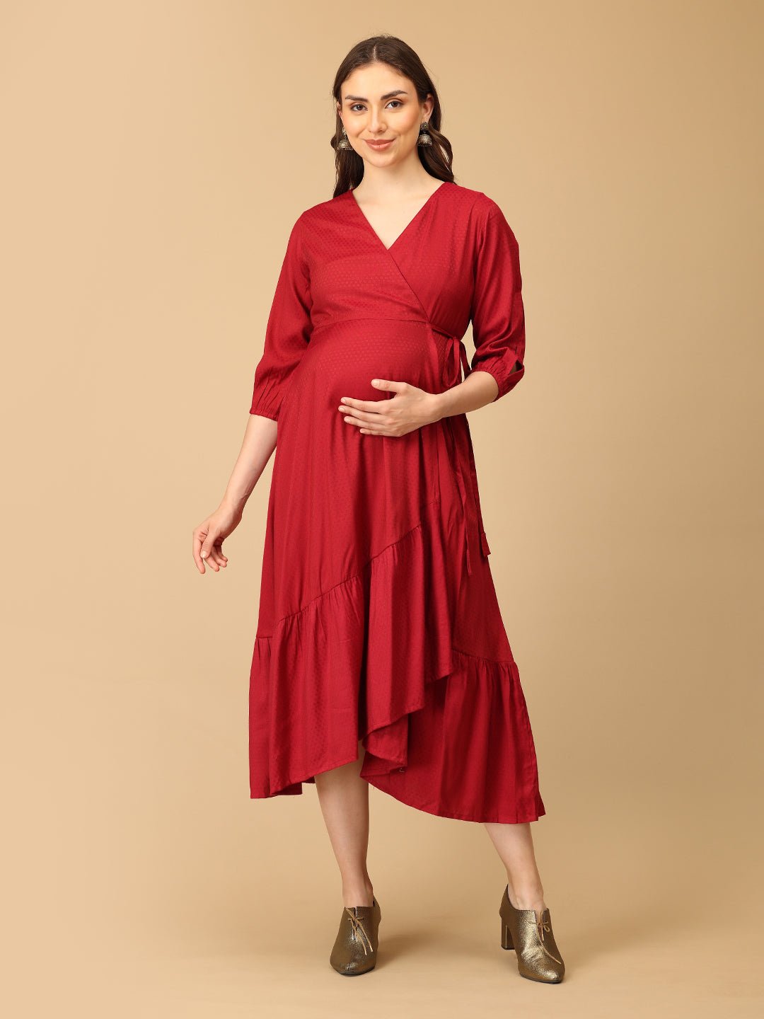 Rouge - a Twist Maternity Wrap Dress - DRS - SK - ROGAT - S