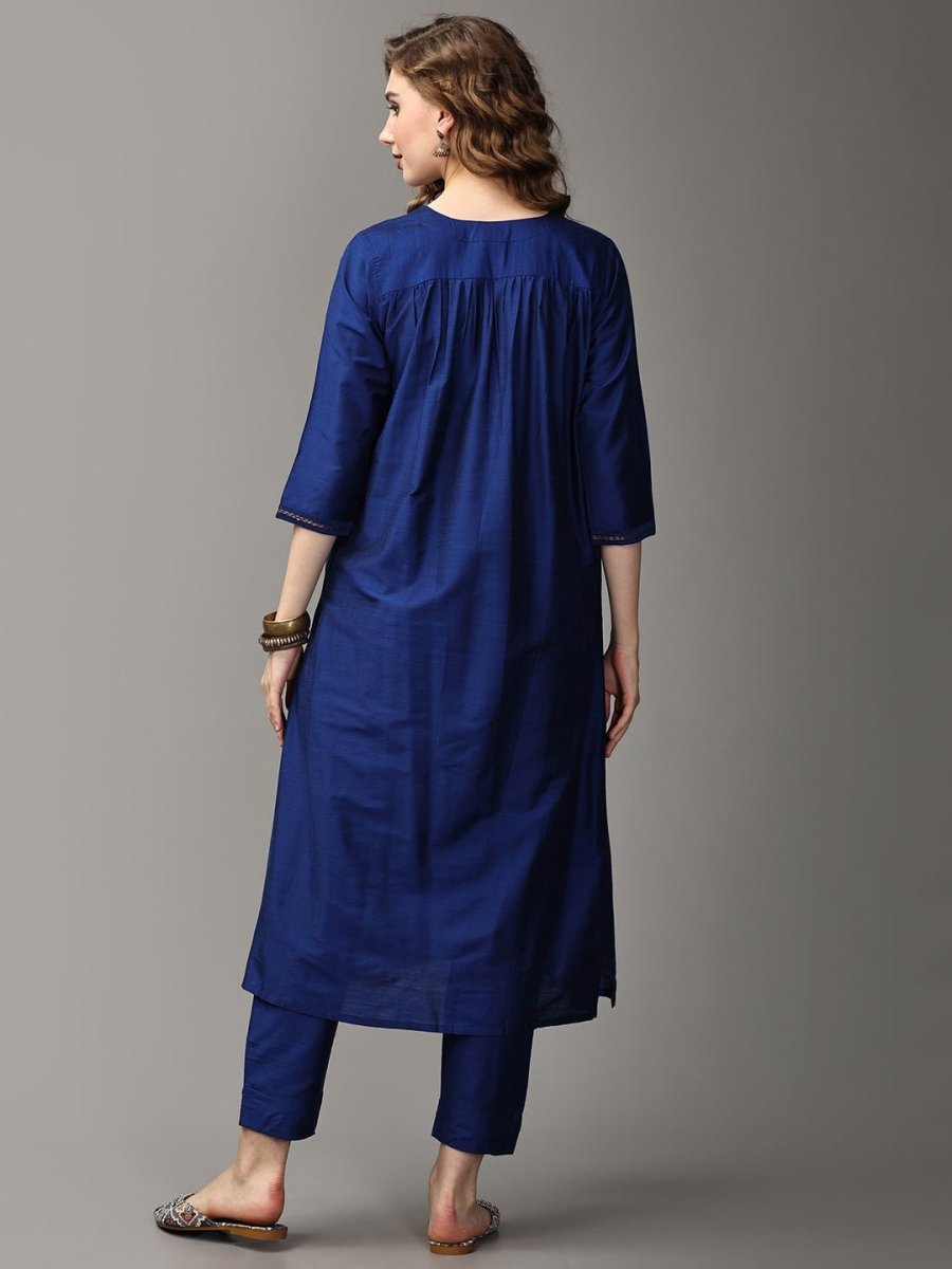 Royal Cosmic Embroidered Maternity And Nursing Silk Kurta Set With Dupatta - MEW - SK - ROYCS - S
