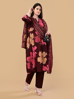 Royal Garnet Maternity and Nursing Kurta Set With Dupatta - S Maternity Ethnic Set