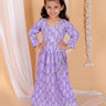 Royal Purple Floral Print Girls Lehenga Set - KES-SN-RPG-0-6