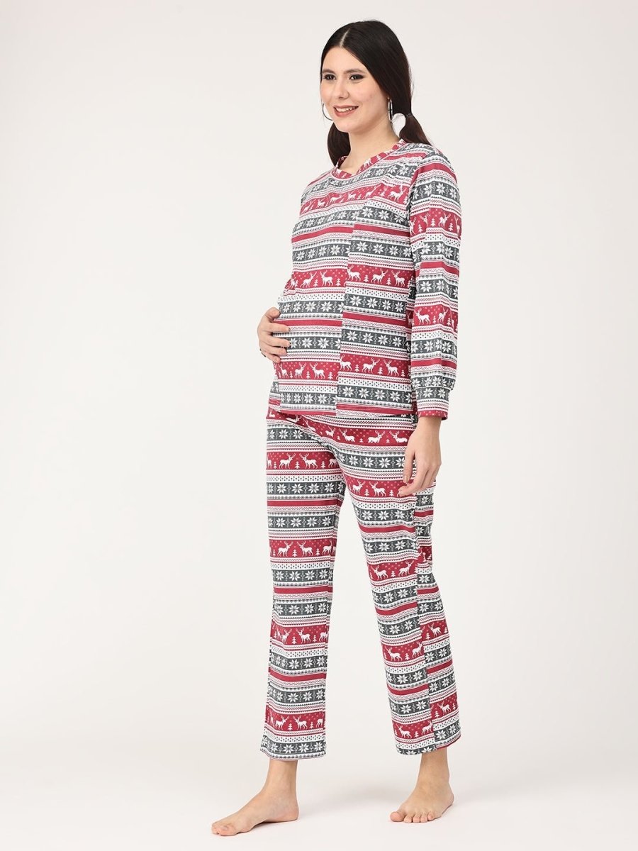 Rudolph Maternity and Nursing Sweatshirt Co- Ord Set - PYJ-RMTW-S