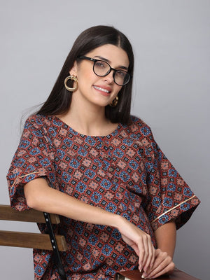 Rudra Maternity and Nursing Kaftan Kurta Set - MEW-RDRPS-S