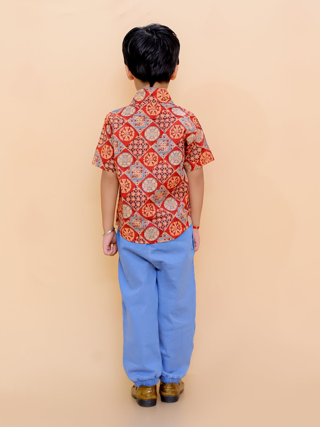 Rust Ajrakh Print Boys Shirt - KES - SC - RSTAJB - 0 - 6