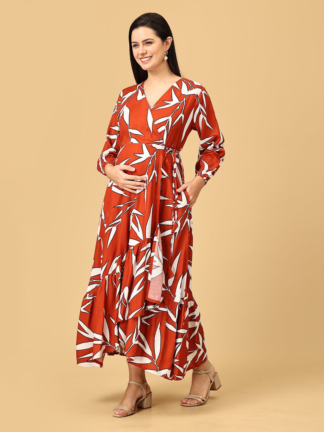 Rust and Relax Maternity and Nursing Dress - DRS - SK - RSRLX - S