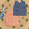 Rust Block & Indigo Printed Cotton Infant Jabla