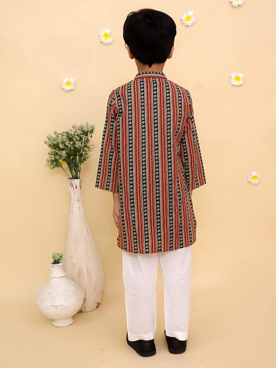 Rust Kalamkari Boys Kurta Set - KES - RA - RSKBY - 0 - 6