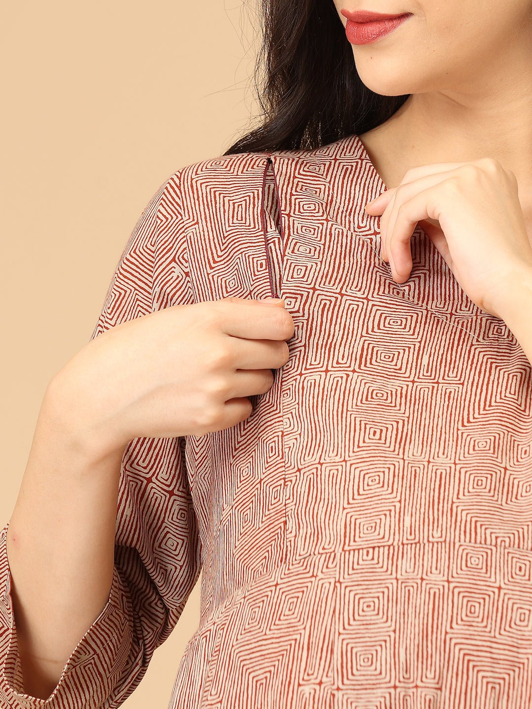 Rust Me Not Maternity and Nursing Kurta Set With Dupatta - MEW - SK - RSMN - S