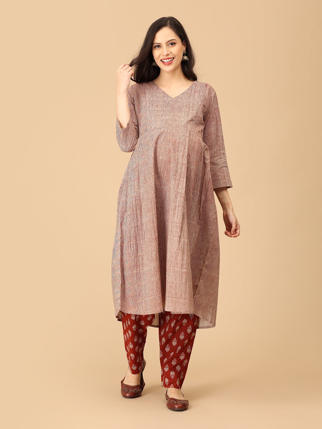 Rust Me Not Maternity and Nursing Kurta Set With Dupatta - MEW - SK - RSMN - S