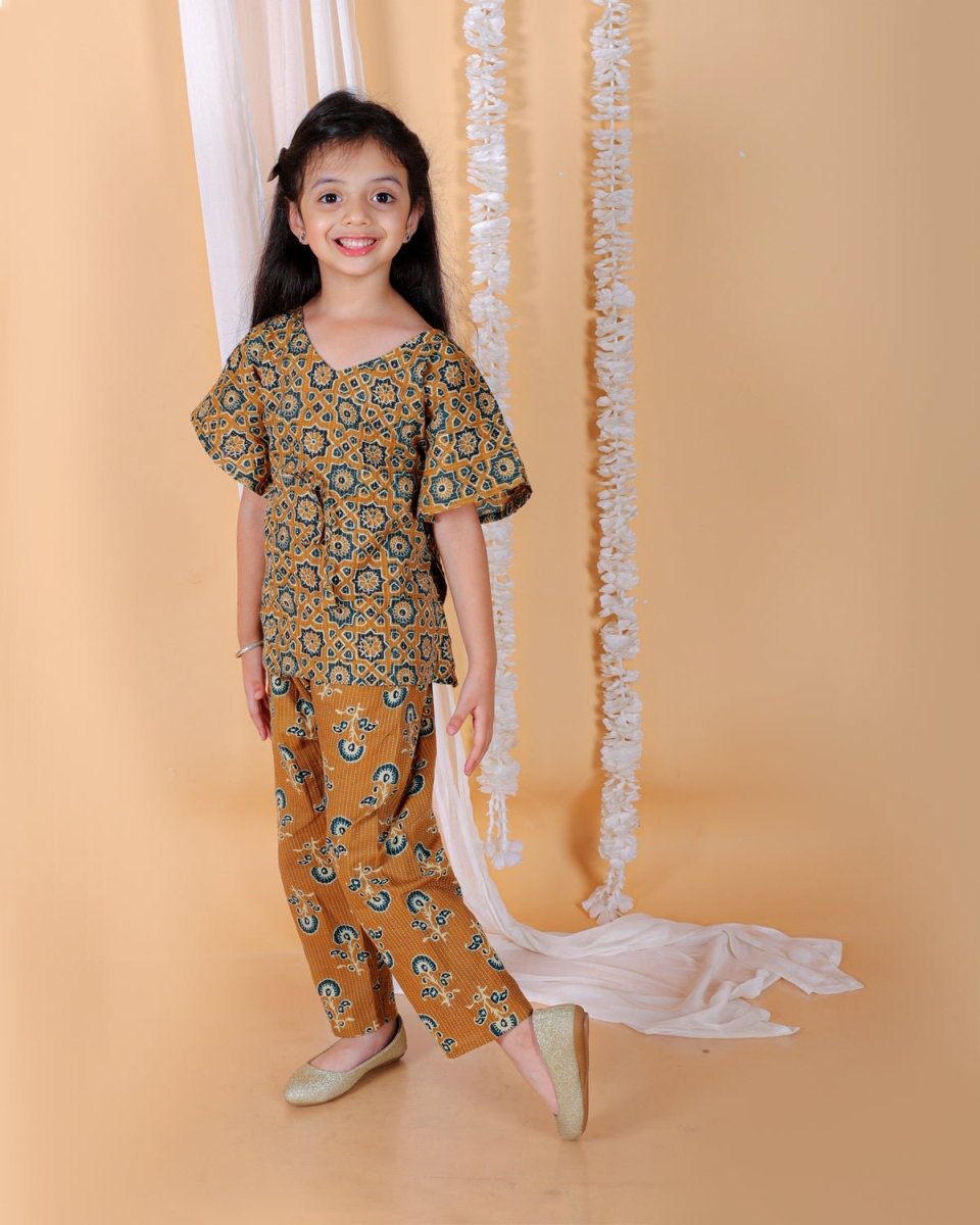 Rust Orange Girls Kaftan Set - KES-SN-RSTO-0-6