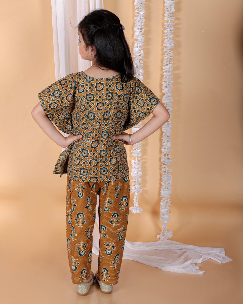 Rust Orange Girls Kaftan Set - KES-SN-RSTO-0-6