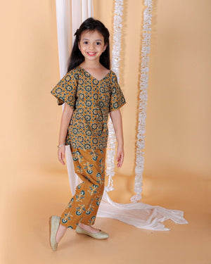 Rust Orange Girls Kaftan Set - KES-SN-RSTO-0-6