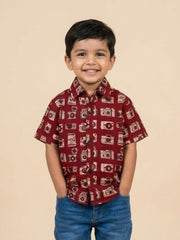 Rust Snap Squad Print Boys Shirt