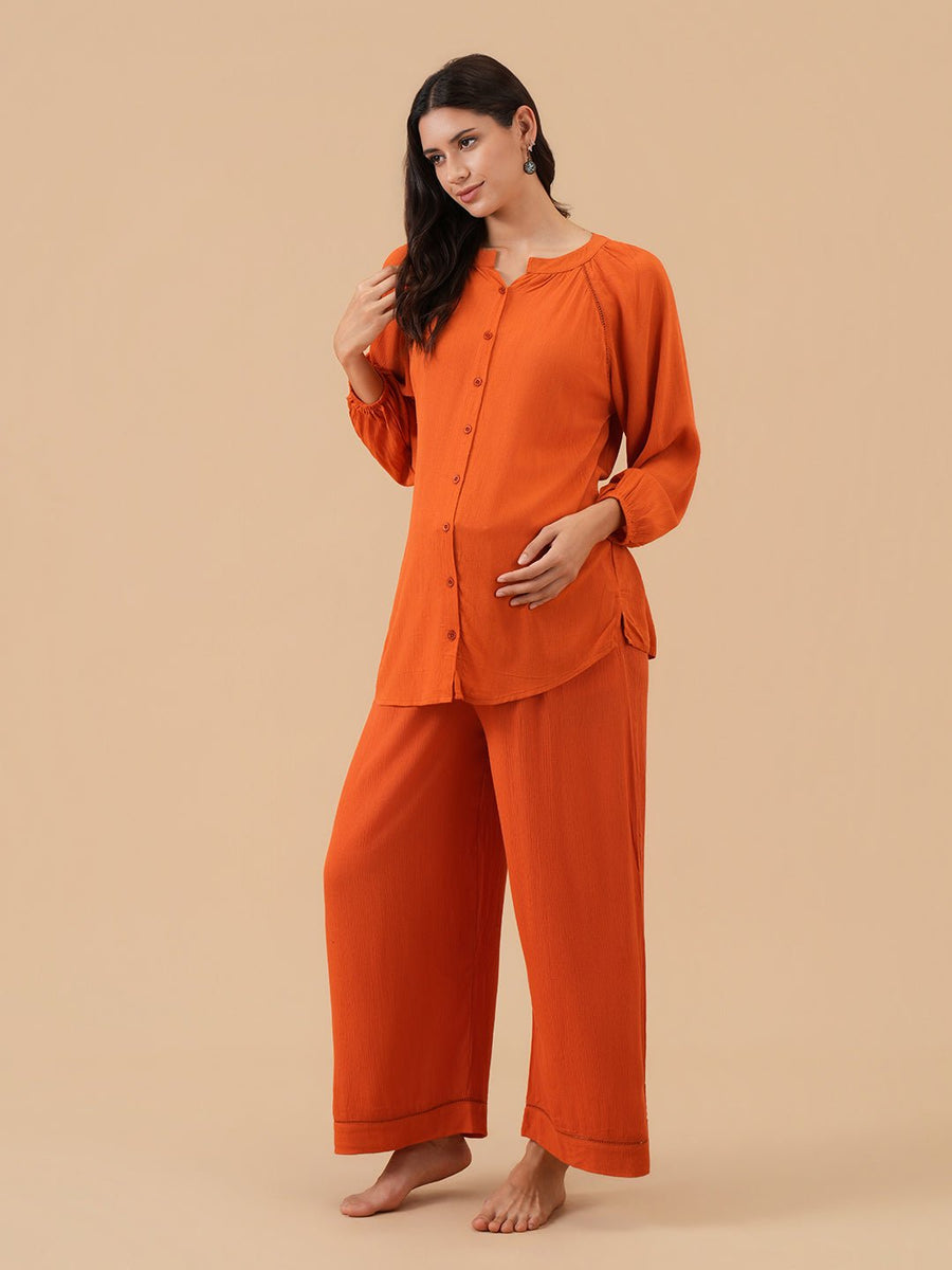Rust We Trust Maternity and Nursing Nightwear Set