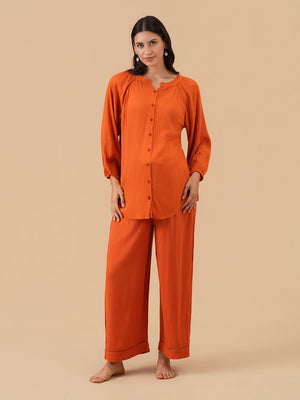 Rust We Trust Maternity and Nursing Nightwear Set - Rust Maternity Nightwear Set