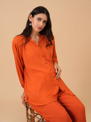 Rust We Trust Maternity and Nursing Nightwear Set - Rust Maternity Nightwear Set