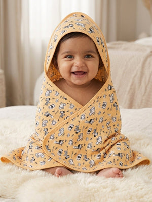 Rusty Jungle - Hooded Towel Blanket - 0 - 3 Months Baby Hooded Towel Wraps