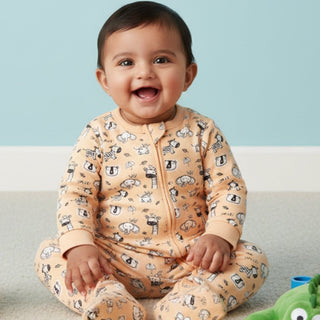 Rusty Jungle Infant Zipper Romper - Preemie Baby Romper