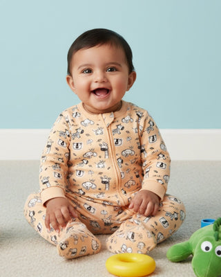 Rusty Jungle Infant Zipper Romper - Preemie Baby Romper