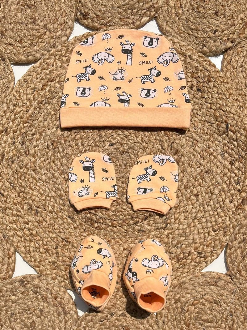Rusty Jungle - Mittens, Booties and Cap set