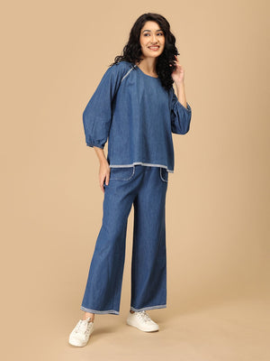 Blue Daylight Denim Women's Culotte Trousers - Women's Bottoms