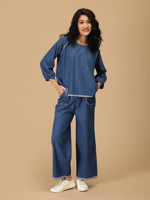 Blue Daylight Denim Women's Culotte Trousers - Women's Bottoms