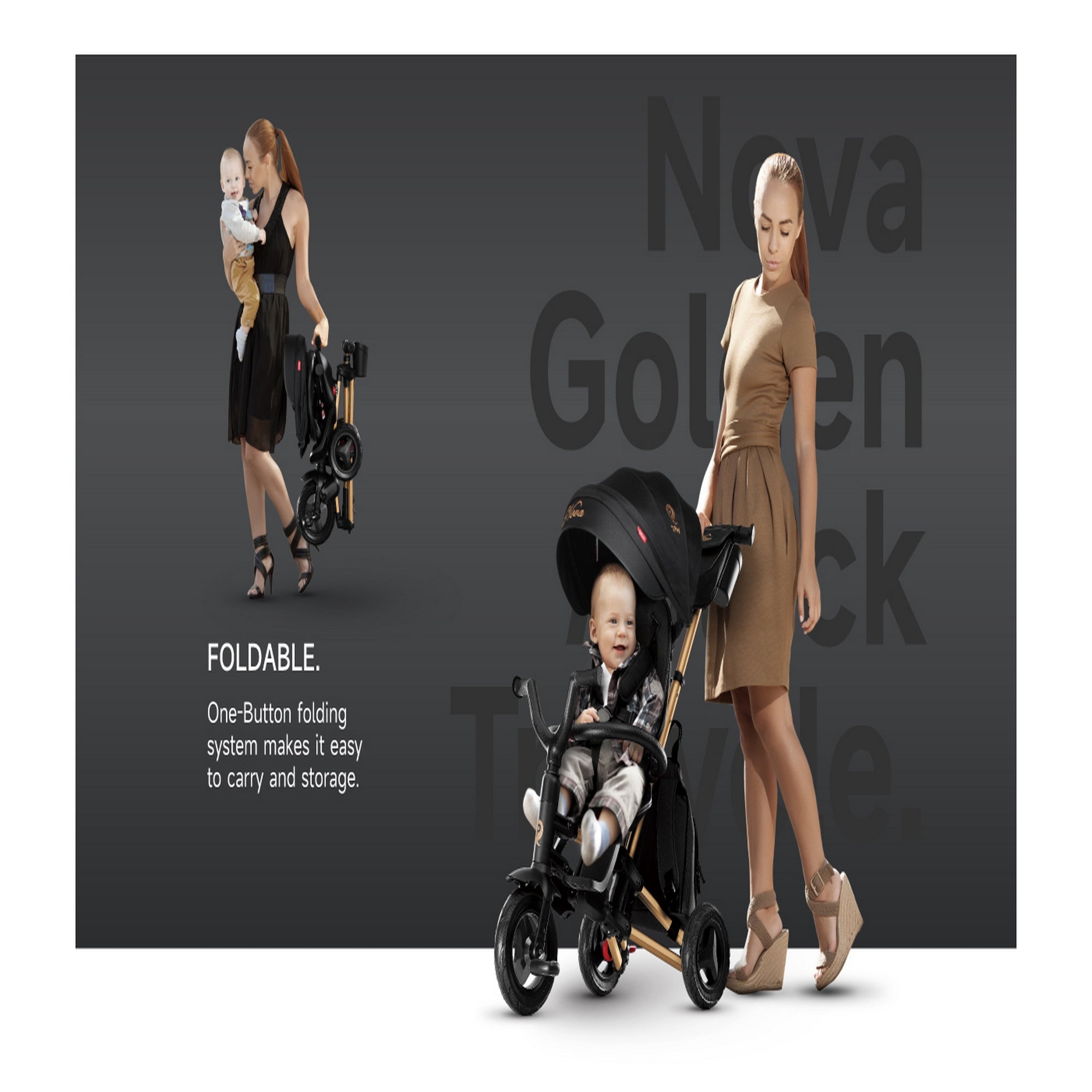 Qplay Trikes Nova Limited Edition Golden Black 10 to 72 Months