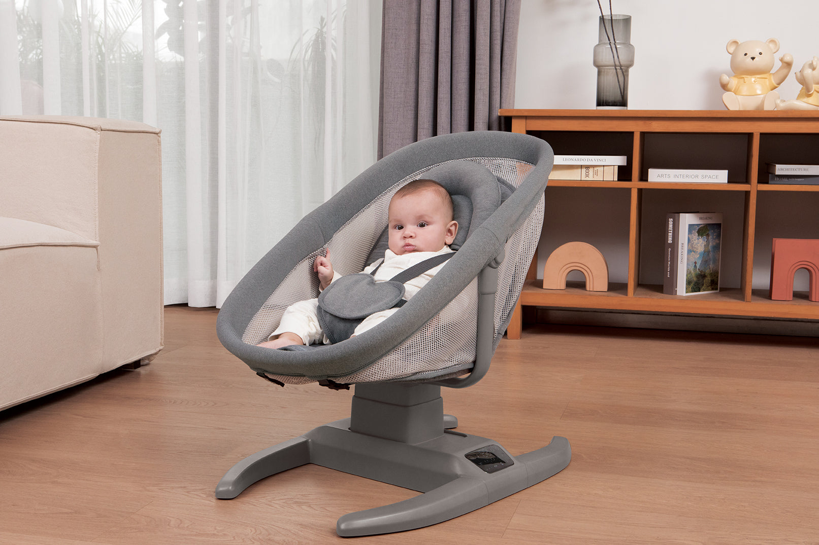 Mastela Swing H multi-motion baby cradel Dark Grey Birth to 36M