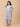 Side view of blue floral Saanjh Phool maternity kurta with empire waist ‚Äì comfortable pregnancy wear.