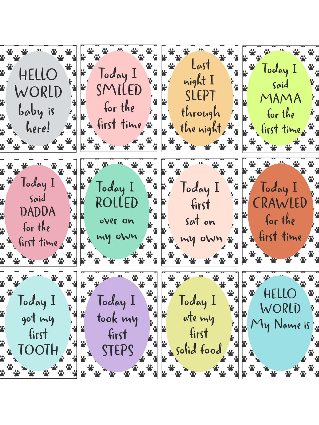 Safari Snuggles Milestone Cards - (Pack of 25) - MSCD - SFSN