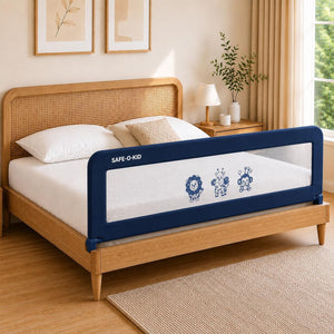 Safe-O-Kid 1 Side Foldable Bed Rail Guard 6.5 Ft Blue Guard - Bed Rails