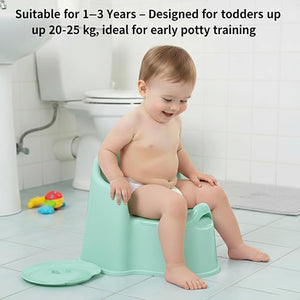 Safe - O - Kid 2 - in - 1 Baby Potty Seat with Backrest & Lid (1–4 Years) - Green - Potty Seat