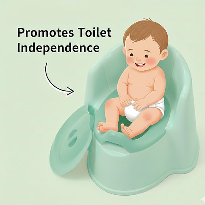 Safe - O - Kid 2 - in - 1 Baby Potty Seat with Backrest & Lid (1–4 Years) - Green - Potty Seat