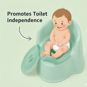 Safe - O - Kid 2 - in - 1 Baby Potty Seat with Backrest & Lid (1–4 Years) - Green - Potty Seat