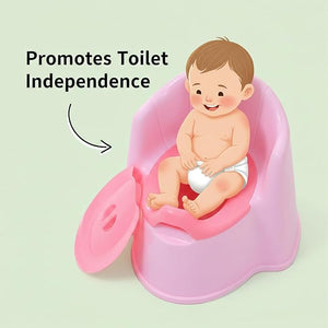 Safe - O - Kid 2 - in - 1 Pink Potty Training Chair for Babies with Backrest - Potty Seat