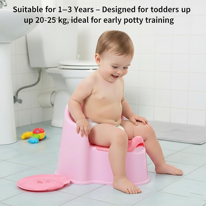 Safe - O - Kid 2 - in - 1 Pink Potty Training Chair for Babies with Backrest - Potty Seat