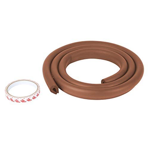 Safe - O - Kid - 2 Meter Long U - Shaped 1 Edge Guard Strip - Brown - S0K10EDG4P1005