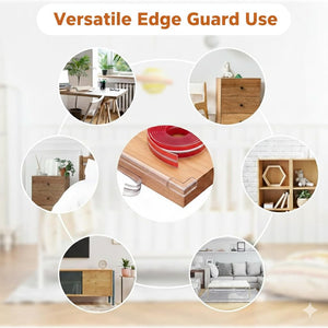 Safe-O-Kid, 2 Meter Silicone Edge Guard with 3M Adhesive- Transparent (Set of 1) - Soft Corner Guard