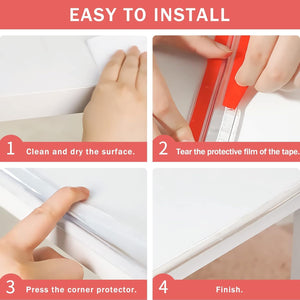 Safe-O-Kid, 2 Meter Silicone Edge Guard with 3M Adhesive- Transparent (Set of 1) - Soft Corner Guard